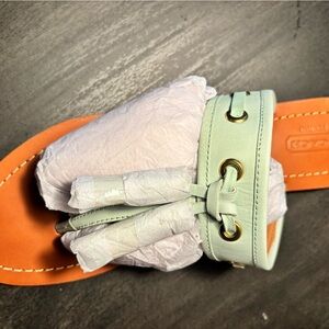 COACH BRAND NEW Mint Green Leather Sandals *******AUTHENTIC ********